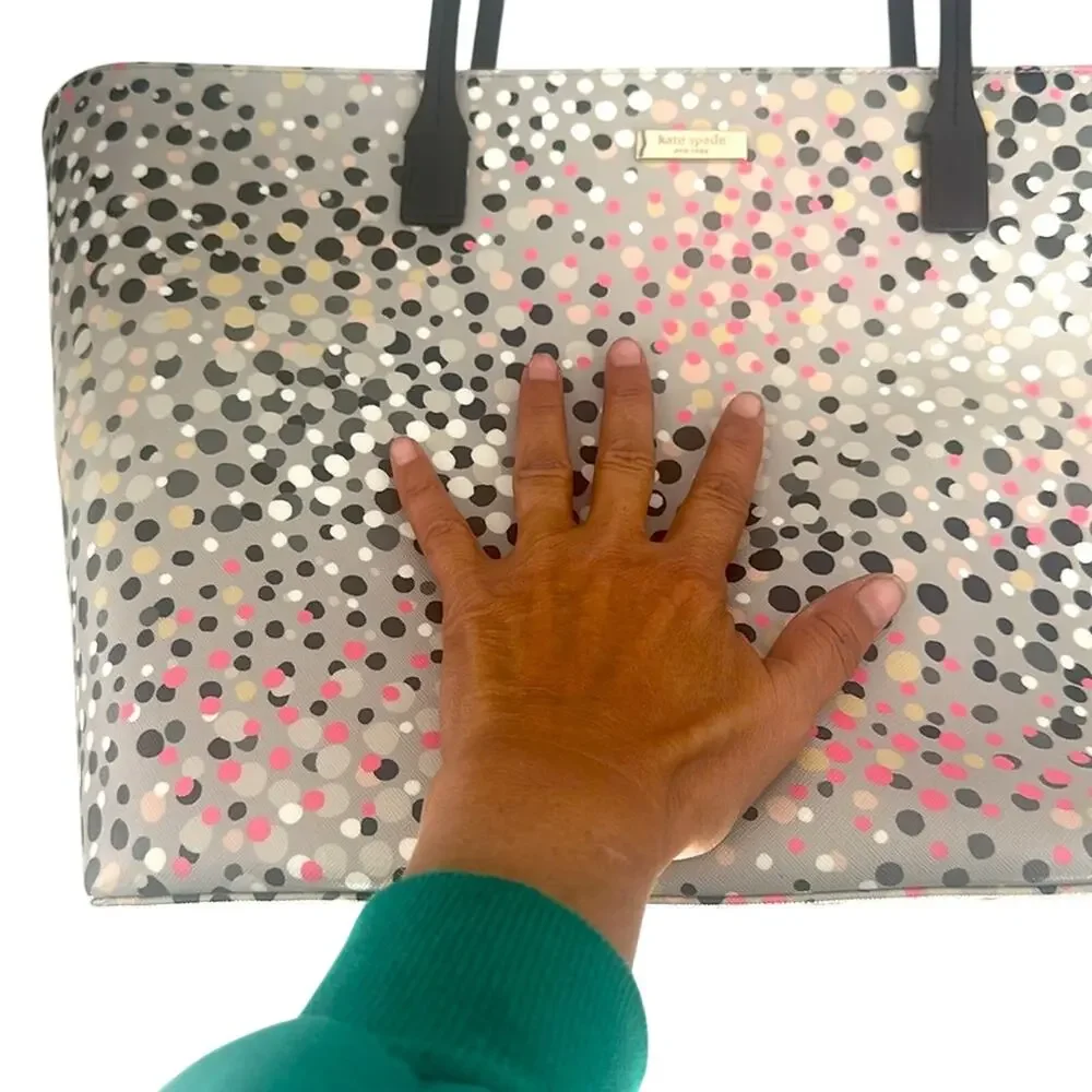 EUC Kate Spade Shore Street Soiree Dot Grey Multi Margareta Tote and wristlet - Picture 12 of 12